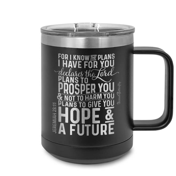 For I Know The Plans Jeremiah 29:11 Etched Ringneck Mug