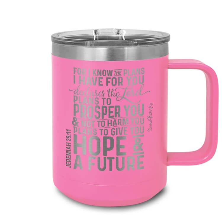 For I Know The Plans Jeremiah 29:11 Etched Ringneck Mug