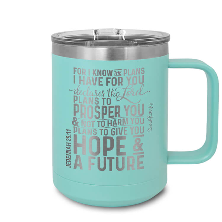 For I Know The Plans Jeremiah 29:11 Etched Ringneck Mug