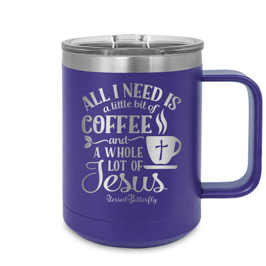 All I Need is Coffee And Jesus Etched Ringneck Mug
